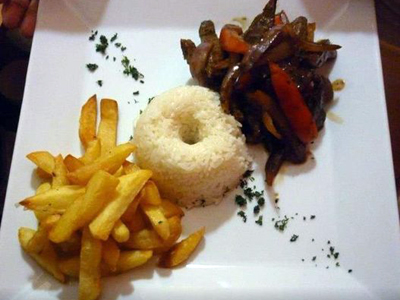 Alpaca Saltada Alpaca Saltada - A traditional Peruvian dish, lomo saltado, prepared with alpaca instead of beef