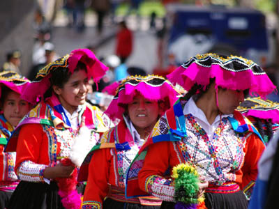 Folkloric dancers during Holy Week in Cusco Folkloric dancers during Holy Week in Cusco - Dance parade in the main square (Plaza de Armas) of Cusco, Peru, during Holy Week