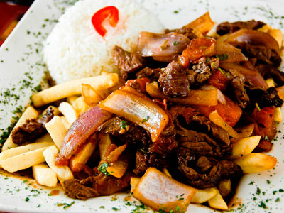 Lomo Saltado Peruvian Dish - Traditional Peruvian Creole Food, Lomo Saltado from Lima, Peru