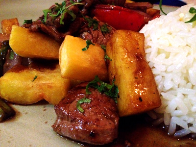 Lomo Saltado Peruvian Dish - Traditional Peruvian Creole Food, Lomo Saltado from Lima, Peru