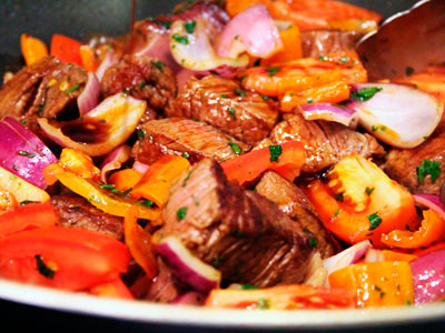 Lomo Saltado Peruvian Dish - Traditional Peruvian Creole Food, Lomo Saltado from Lima, Peru