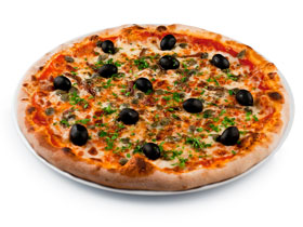 Pizza Siciliana	 servido en plus restaurant cusco